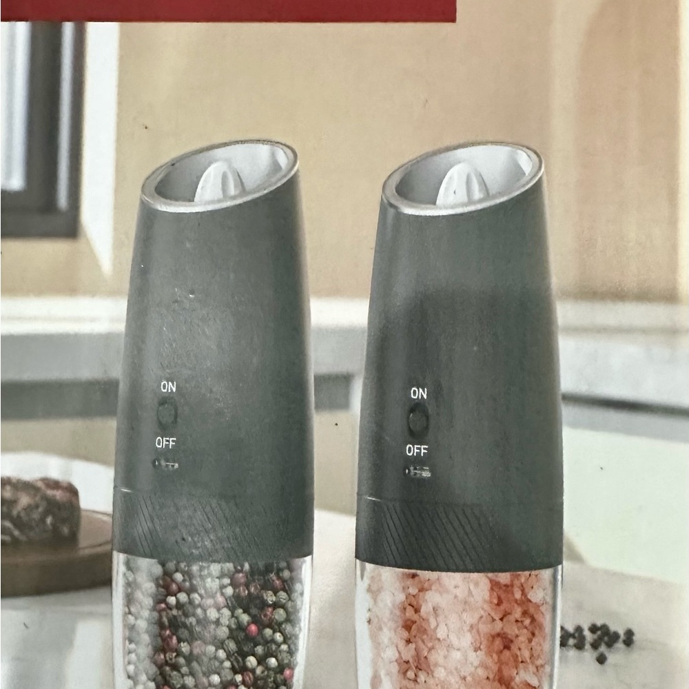 Electric Salt and Pepper Grinder Set - Gray